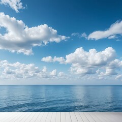 Obraz premium Serene Seascape with White Deck