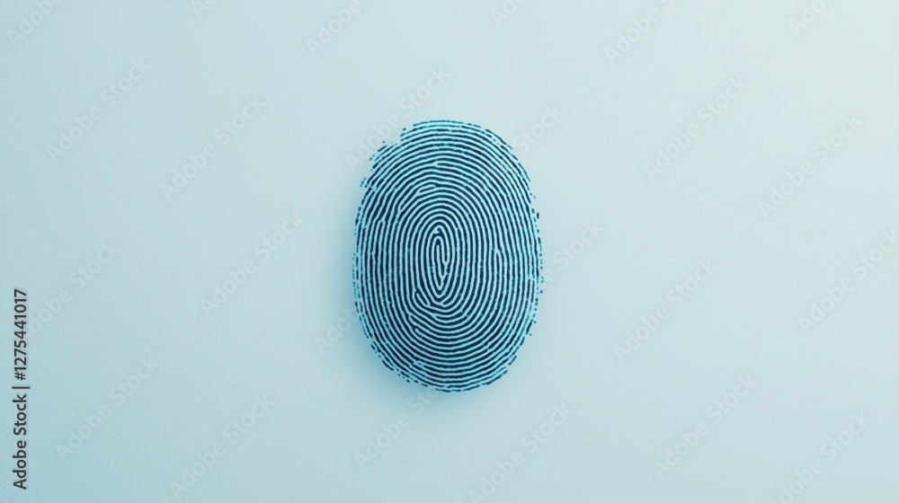 Poster fintech innovations concepts. fingerprint pattern on a light background.