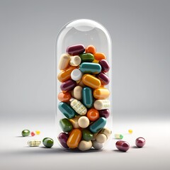 Colorful Capsules in Glass Capsule