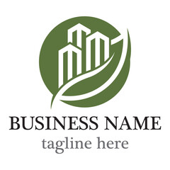 Green city vector logo design