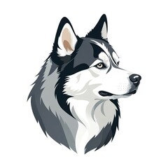 Naklejka premium クールな表情のシベリアンハスキー