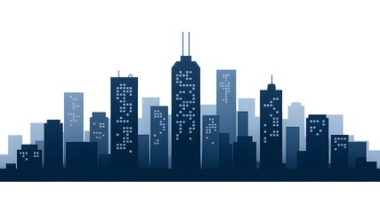 Fototapeta premium Silhouette of city skyline