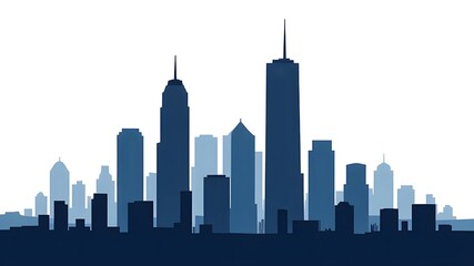 Silhouette of city skyline