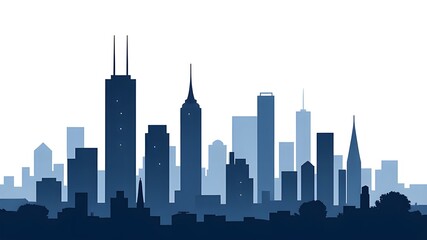 Silhouette of city skyline