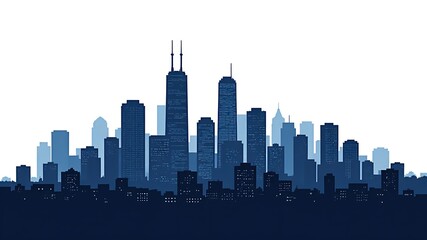 Obraz premium Silhouette of city skyline