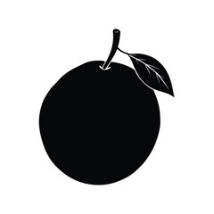 Yuzu Silhouette Vector Art | Black and White Yuzu Fruit Illustration Design