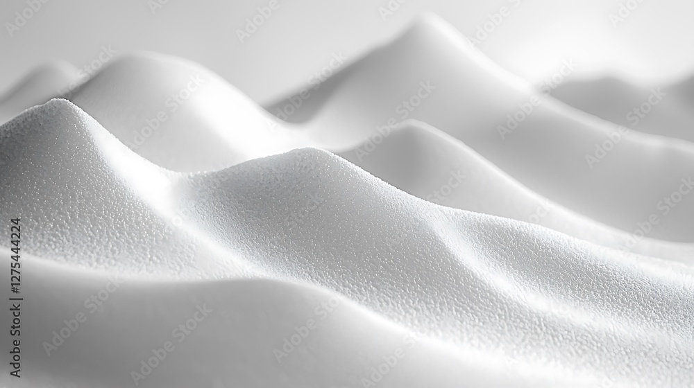 Aufkleber abstract white terrain with undulating shapes, texture and shadows for background or graphic use