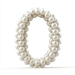 Obraz premium Number 0 made of elegant white pearls with a lustrous shine isolated on a clean white background