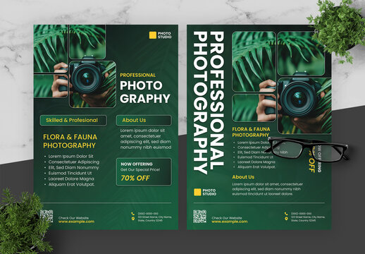 Green And Yellow Small Business Flyer