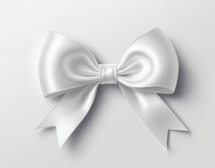 Naklejka premium White Satin Ribbon Bow