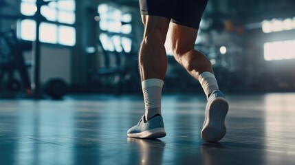 Sports injury from a strained hamstring during running. Featuring recovery and care