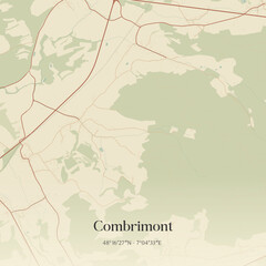 Obraz premium Vintage map of Combrimont, France.