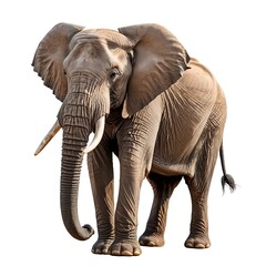 Fototapeta premium Majestic African Elephant Isolated on White