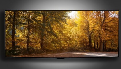 Modern Stylish LED LCD Panel Large Computer Monitor Display Mockup in a Minimalist Setting, Showcasing Vibrant Colors and Sleek Textures, Perfect for Digital Art or Design Inspiration.