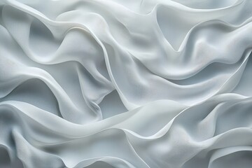 Fototapeta premium White silk fabric abstract texture map pattern background