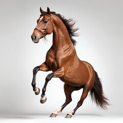 Obraz premium Powerful Bay Horse Rearing Up