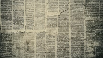 Old grunge unreadable vintage newspaper paper texture map pattern background