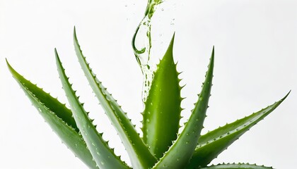Fototapeta premium Aloe Vera Plant with Splashing Gel