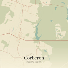 Obraz premium Vintage map of Corberon, France.