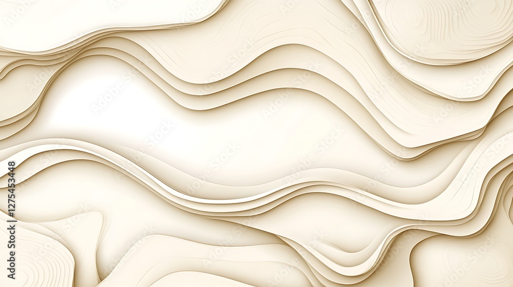 Poster abstract beige wave pattern background design