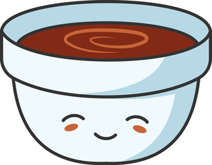 Hand Drawn Sushi Elements, a Bowl of Soup