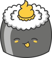 Hand Drawn Sushi Elements, Sushi Kawaii