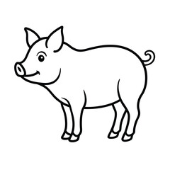 Fototapeta premium black and white pig vector