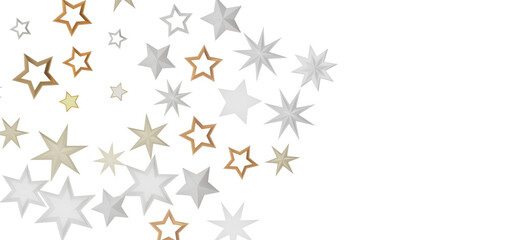 Abstract background with stars in different shapes and sizes.
