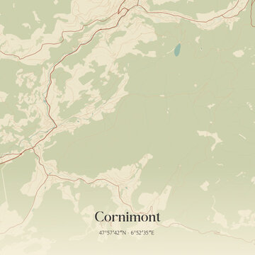 Vintage map of Cornimont, France.