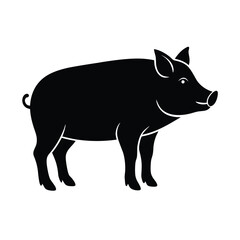 Fototapeta premium black and white pig vector