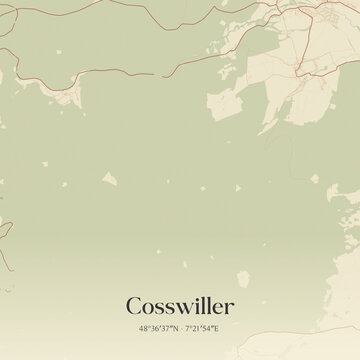 Vintage map of Cosswiller, France.