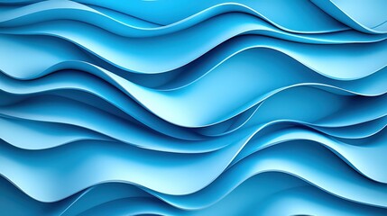 Fototapeta premium An elegant representation of smooth blue and white waves, creating a sense of tranquility and modernity, making it ideal for inspiring architecture, interior design, and branding.