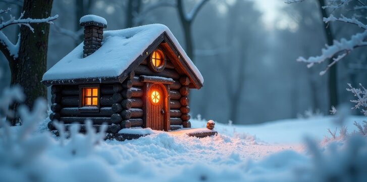 Ein schmelzender Schneckenhaus auf einer dunklen Baumm?hne, icicle, icy