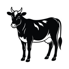 vector silhouette of a bull