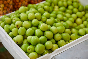 Close-up view of fresh Jujube in market