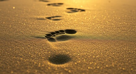 Footprints in Soft Golden Sand