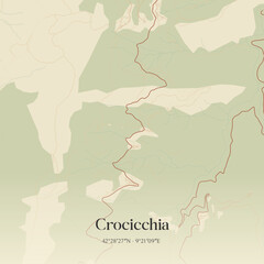 Obraz premium Vintage map of Crocicchia, France.