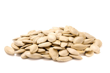 Pumpkin seeds isolated on white background