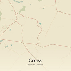 Vintage map of Croisy, France.