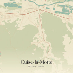 Obraz premium Vintage map of Cuise-la-Motte, France.