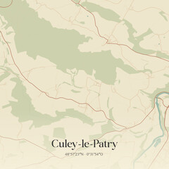 Obraz premium Vintage map of Culey-le-Patry, France.