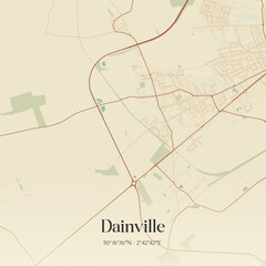 Vintage map of Dainville, France.