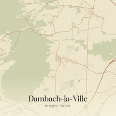 Obraz premium Vintage map of Dambach-la-Ville, France.