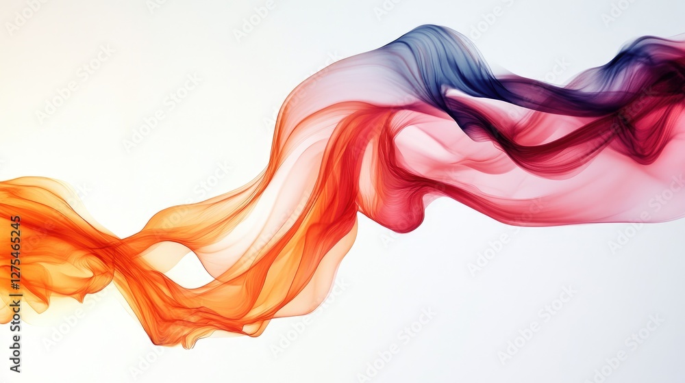 Poster a captivating abstract design in fluid art, where vibrant swirling tendrils of color intertwine and 