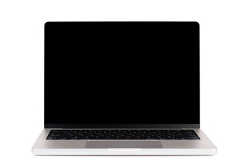 Laptop with a blank screen isolated on a white background