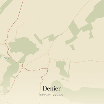 Vintage map of Denier, France.