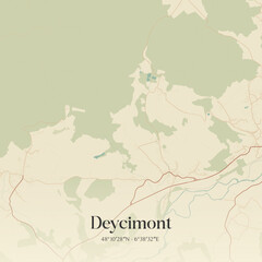 Obraz premium Vintage map of Deycimont, France.