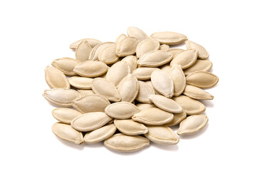 Pumpkin seeds isolated on white background