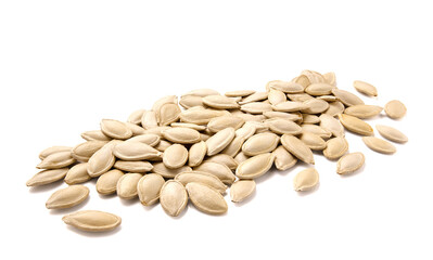 Pumpkin seeds isolated on white background