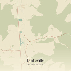 Obraz premium Vintage map of Dinteville, France.